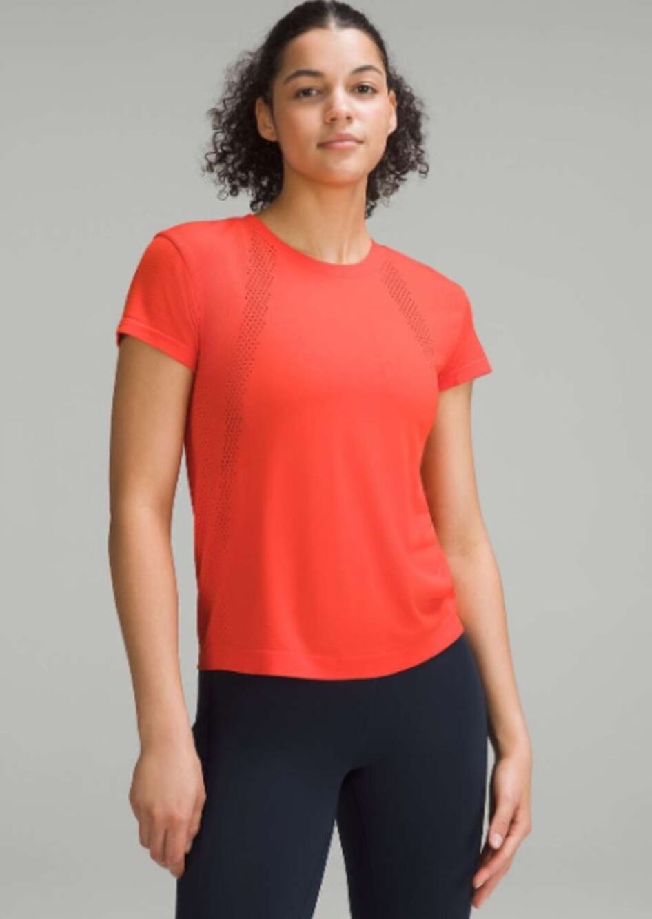 Lululemon Train to Be Short-Sleeve Shirt Solar Orange Women's 6 EUC